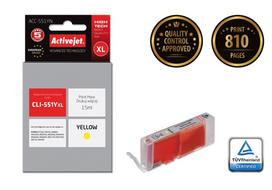 spausdintuvo canon kasetes - Rašalinio spausdintuvo kasetė ActiveJet ACC-551YN Cartridge 10ml Yellow - 2 nuotrauka