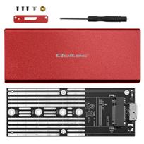 usb 3.0 sata 2.5 - Qoltec 51831 Korpusas ,  M.2 SSD diskas ,  SATA ,  NGFF ,  USB 3.0 ,  Super greitis 5Gb/s ,  2TB ,  Raudona (Red) - 2 nuotrauka