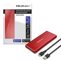 usb 3.0 sata 2.5 - Qoltec 51831 Korpusas ,  M.2 SSD diskas ,  SATA ,  NGFF ,  USB 3.0 ,  Super greitis 5Gb/s ,  2TB ,  Raudona (Red) - 5 nuotrauka