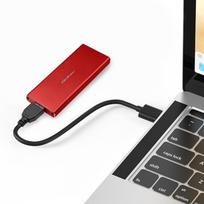 usb 3.0 sata 2.5 - Qoltec 51831 Korpusas ,  M.2 SSD diskas ,  SATA ,  NGFF ,  USB 3.0 ,  Super greitis 5Gb/s ,  2TB ,  Raudona (Red) - 8 nuotrauka