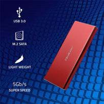 usb 3.0 sata 2.5 - Qoltec 51831 Korpusas ,  M.2 SSD diskas ,  SATA ,  NGFF ,  USB 3.0 ,  Super greitis 5Gb/s ,  2TB ,  Raudona (Red) - 9 nuotrauka