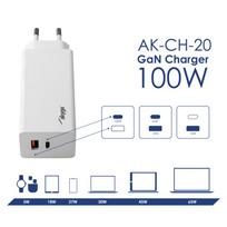 5v 5a usb c - USB C maitinimo adapteris USB A - 5V-20V/1.5A-5A - Akyga AK-CH-20 - 2 nuotrauka
