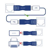 rj 45 usb adapteris - Akyga Adapter USB / RJ-45 Black - 2 nuotrauka