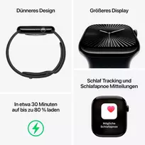 aukso apyranke - Apple Watch Series 10 GPS 42mm Rose Gold Aluminium Case with Light Blush Sport Band S/M - 3 nuotrauka