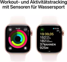 aukso apyranke - Apple Watch Series 10 GPS 42mm Rose Gold Aluminium Case with Light Blush Sport Band S/M - 8 nuotrauka