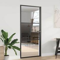 Stumdomos durys vidaXL, Juoda (Black), 93 x 201.5 cm, grūdintas stiklas ir aliuminis