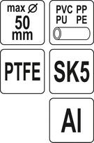 ptfe vamzdelis - Vamzdžio žirklės, pjoviklis Yato PVC PP, PE, PU 50mm YT-22272 - 2 nuotrauka