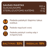 club 4 maistas sterilised - CLUB 4 PAWS Premium visavertis ėdalas suaugusioms sterilizuotoms katėms Sterilized 14 kg - 6 nuotrauka