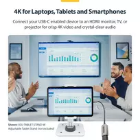 adapteris usb to hdmi - Adapteris StarTech USB-C - HDMI USB-C male, HDMI female, 0.13 m, juoda - 2 nuotrauka