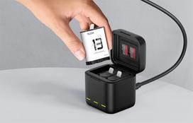 gopro baterija - Telesin Trijų kanalų akumuliatoriaus įkroviklis GoPro Hero 13 Juodas (Black) - 4 nuotrauka