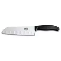 peiliai swiss - Victorinox Swiss Classic Santoku Knife 17cm Black Blister - 3 nuotrauka