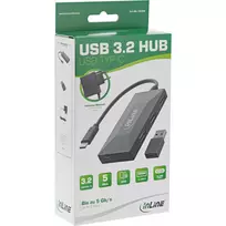 usb c 3 2 gen 2 kabelis - InLine HUB USB 2x USB-C + 3x USB-A 3.2 Gen1 35398 Juodas (Black) - 2 nuotrauka