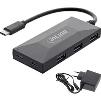 usb c 3 2 gen 2 kabelis - InLine HUB USB 2x USB-C + 3x USB-A 3.2 Gen1 35398 Juodas (Black) - 4 nuotrauka