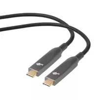 optinis usb kabelis - TB USB-C į USB-C optinis vaizdo kabelis 4K hibridinis 5 m Juodas (Black) - 2 nuotrauka