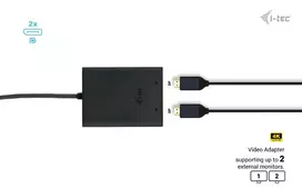 usb c usb c dp - I-tec USB-C DUAL 4K/60HZ (SINGLE/8K/30HZ) DP VAIZDO ADAPTERIS - 3 nuotrauka