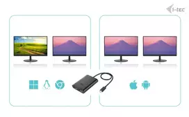 usb c usb c dp - I-tec USB-C DUAL 4K/60HZ (SINGLE/8K/30HZ) DP VAIZDO ADAPTERIS - 6 nuotrauka