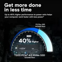 ssd kietas - Crucial T500 500GB M.2 NVMe PCIe Gen4 SSD - 3 nuotrauka
