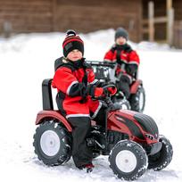 paspiriamos masineles - Falk Valtra S4 pedalinis traktorius su priekaba, raudonas (Red) - 8 nuotrauka
