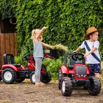 paspiriamos masineles - Falk Valtra S4 pedalinis traktorius su priekaba, raudonas (Red) - 9 nuotrauka