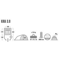 palapine 3 - High Peak Kira 3 10370, šviesiai pilka (Light Gray) - 7 nuotrauka