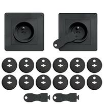 elektros rozetes - Sipo rozetės apsauga SBS-C10B, 12 vnt, juoda (Black) - 3 nuotrauka