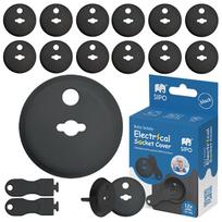 elektros rozetes - Sipo rozetės apsauga SBS-C10B, 12 vnt, juoda (Black) - 4 nuotrauka
