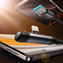 lightning usb - Joyroom S-A56 EnjoyX Series 90° USB-A į Lightning kabelis 1.2m Juodas (Black) - 7 nuotrauka