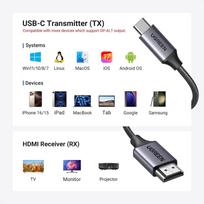 hdmi laidas - Ugreen CM737 HDMI siųstuvas ir imtuvas Belaidis - Juodas ir Sidabrinis (Black and Silver) - 2 nuotrauka