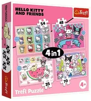 Trefl 4 viename Dėlionė Hello Kitty and Friends Sanrio 34702, 207 det.