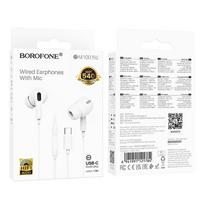 type c ausines - Borofone BM100 Pro Fuente White (Baltos) - 2 nuotrauka
