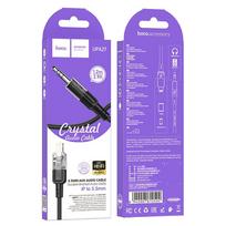 aux laidas - Hoco AUX kabelis Jack 3,5 mm į Lightning, 1,2m, Juodas (Black), UPA27 - 2 nuotrauka