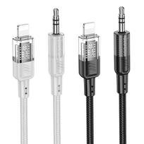 aux laidas - Hoco AUX kabelis Jack 3,5 mm į Lightning, 1,2m, Juodas (Black), UPA27 - 4 nuotrauka