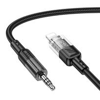 aux laidas - Hoco AUX kabelis Jack 3,5 mm į Lightning, 1,2m, Juodas (Black), UPA27 - 5 nuotrauka