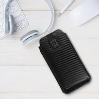 telefonas nokia 225 4g - Wonder CARBON Dėklas (Size M) skirtas Apple iPhone 5/Nokia 215 4G/225/5310 2020 Juodas (Black) - 3 nuotrauka