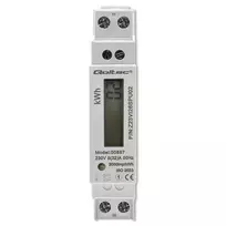 elektros skaitiklis - Qoltec Vienfazis elektroninis skaitiklis | energijos suvartojimo matuoklis DIN bėgiui | 230V | LCD | 2P | Lieknas - 4 nuotrauka