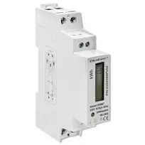 elektros skaitiklis - Qoltec Vienfazis elektroninis skaitiklis | energijos suvartojimo matuoklis DIN bėgiui | 230V | LCD | 2P | Lieknas - 6 nuotrauka