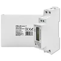 elektros skaitiklis - Qoltec Vienfazis elektroninis skaitiklis | energijos suvartojimo matuoklis DIN bėgiui | 230V | LCD | 2P | Lieknas - 7 nuotrauka