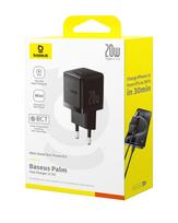 usb c pakrovejas - Baseus Palm Series USB-C PD Travel Charger 20W Juodas (Black) - 3 nuotrauka