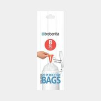 senukai siuksliadeze - Brabantia šiukšlių maišeliai PerfectFit B, 5 l, 20 vnt., balti - 4 nuotrauka