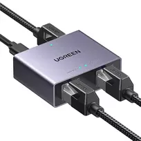 adapteris - Ugreen NW301 Tinklo skirstytuvas RJ45 -> 2xRJ45 (8P8C) Gigabit, Pilkas (Grey) - 2 nuotrauka