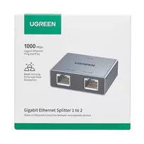 adapteris - Ugreen NW301 Tinklo skirstytuvas RJ45 -> 2xRJ45 (8P8C) Gigabit, Pilkas (Grey) - 5 nuotrauka