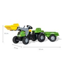 zaislinis traktorius - Žaislinis automobilis Rolly Toys Tractor With Frontloader & Trailer Green 023134 - 2 nuotrauka