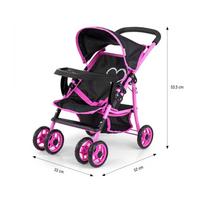 vezimeliai milli - Milly Mally lėlių vežimėlis Kate Prestige, juodas (Black) - 2 nuotrauka