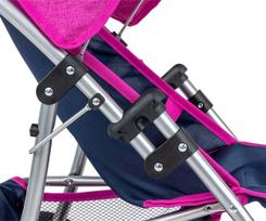vezimeliai milli - Milly Mally Lėlių vežimėlis Natalie Prestige 4751, mėlyna/rožinė (Navy/Pink) - 2 nuotrauka