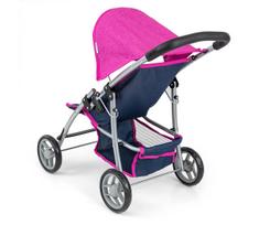vezimeliai milli - Milly Mally Lėlių vežimėlis Natalie Prestige 4751, mėlyna/rožinė (Navy/Pink) - 3 nuotrauka