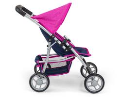 vezimeliai milli - Milly Mally Lėlių vežimėlis Natalie Prestige 4751, mėlyna/rožinė (Navy/Pink) - 4 nuotrauka