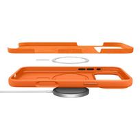 telefonu deklai iphone silikoniniai - Spigen Silicone Fit Mag MagSafe Case for iPhone 17 Pro Max - Orange - 6 nuotrauka