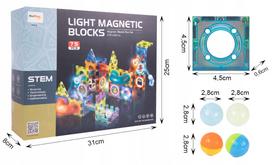 blokeliai - Magnetinis konstruktorius spalvoti blokeliai, 75 vnt - 8 nuotrauka