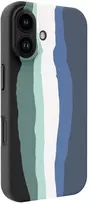 Evelatus Apple iPhone 16 Multi-Colored Silicone Case With MagSafe Aura Blue