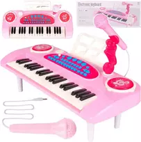 MalPlay vaikiškas pianinas su mikrofonu 37 klavišų Rožinis (Pink) USB MP3